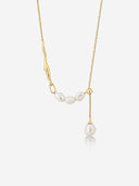 Triple-Baroque Pearl Sweater Necklace -