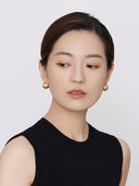 Wire-Brushed Ball Earrings