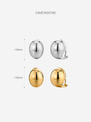 Silver Bean Ear Clips