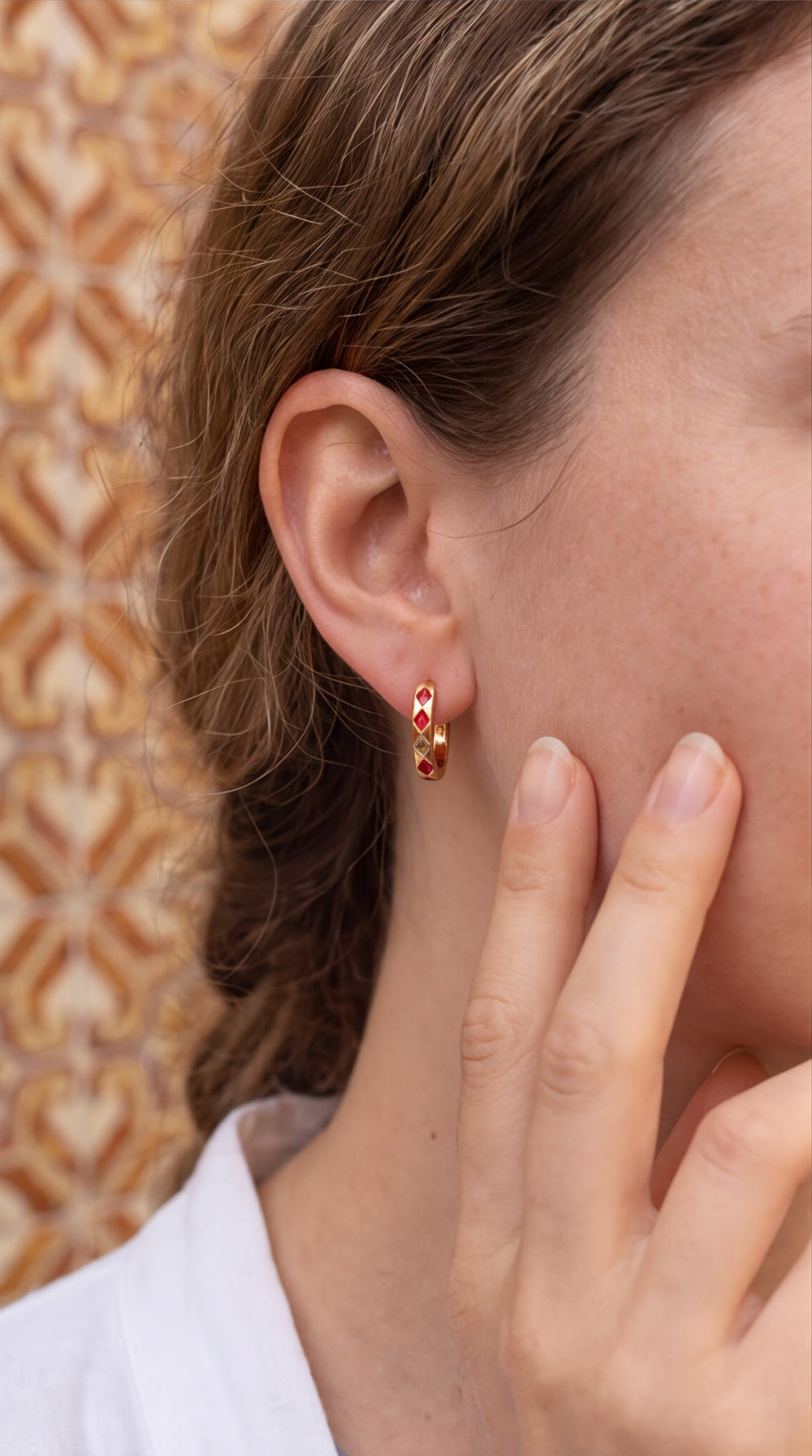Rhombus Enamel hoops customer photo