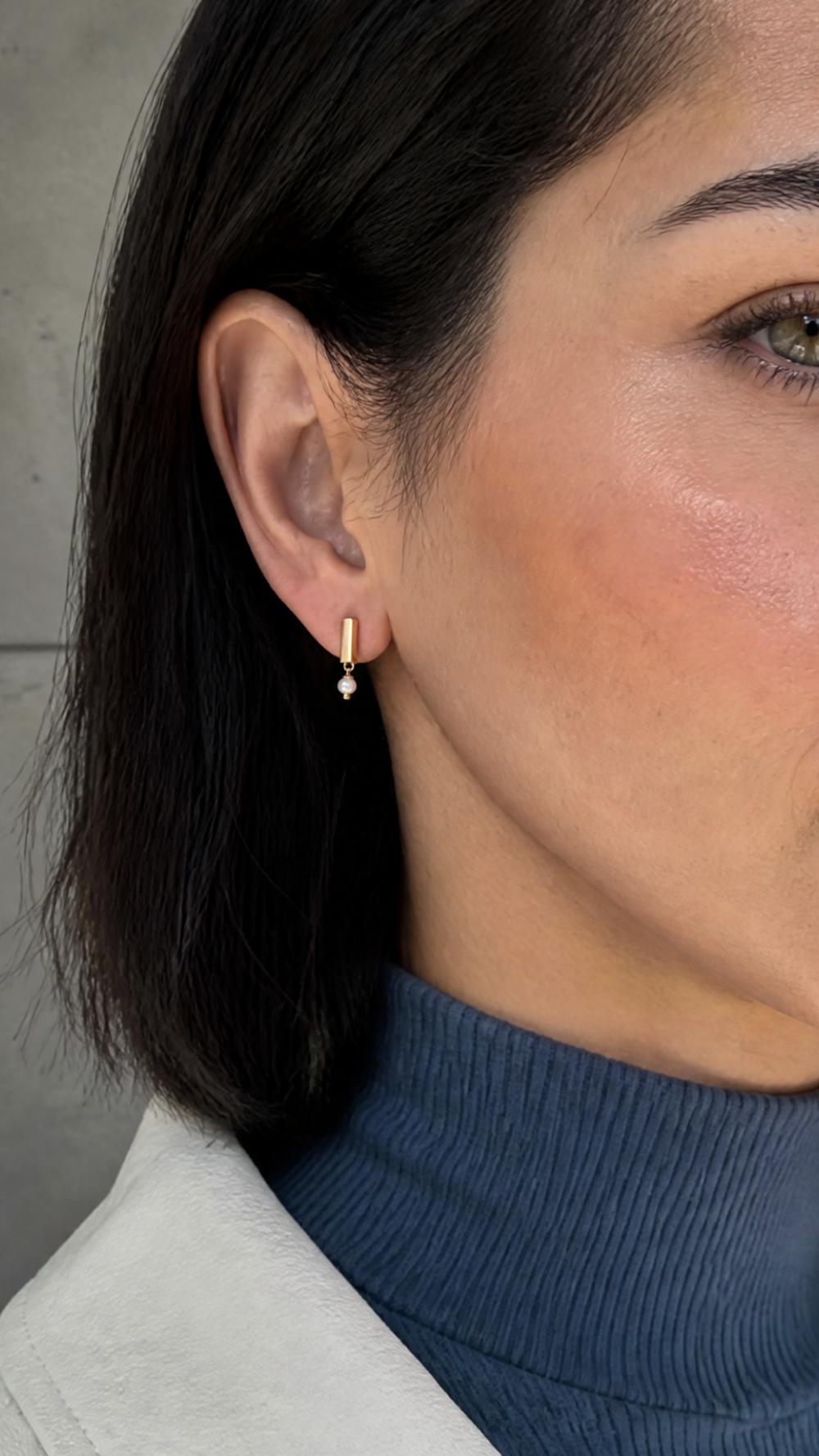 Trinity Pearl Earrings customer photo
