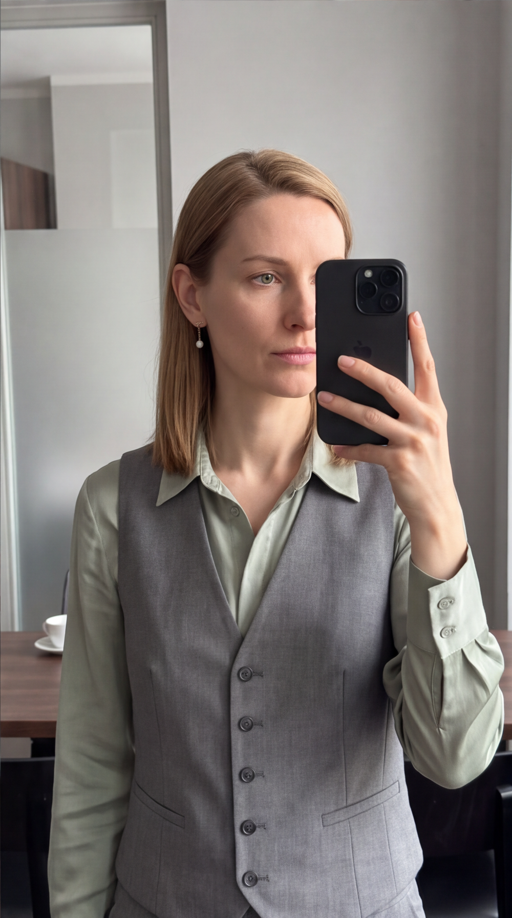 Pearl Bar Drop Earrings customer photo