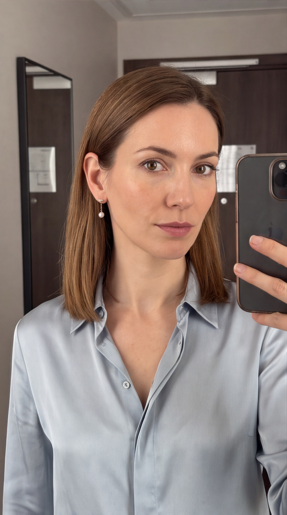 Pearl Bar Drop Earrings customer photo