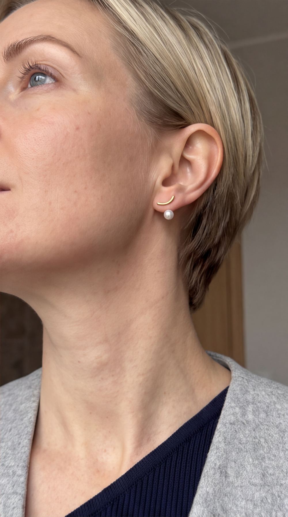 Suspended Pearl Drop Earrings customer photo