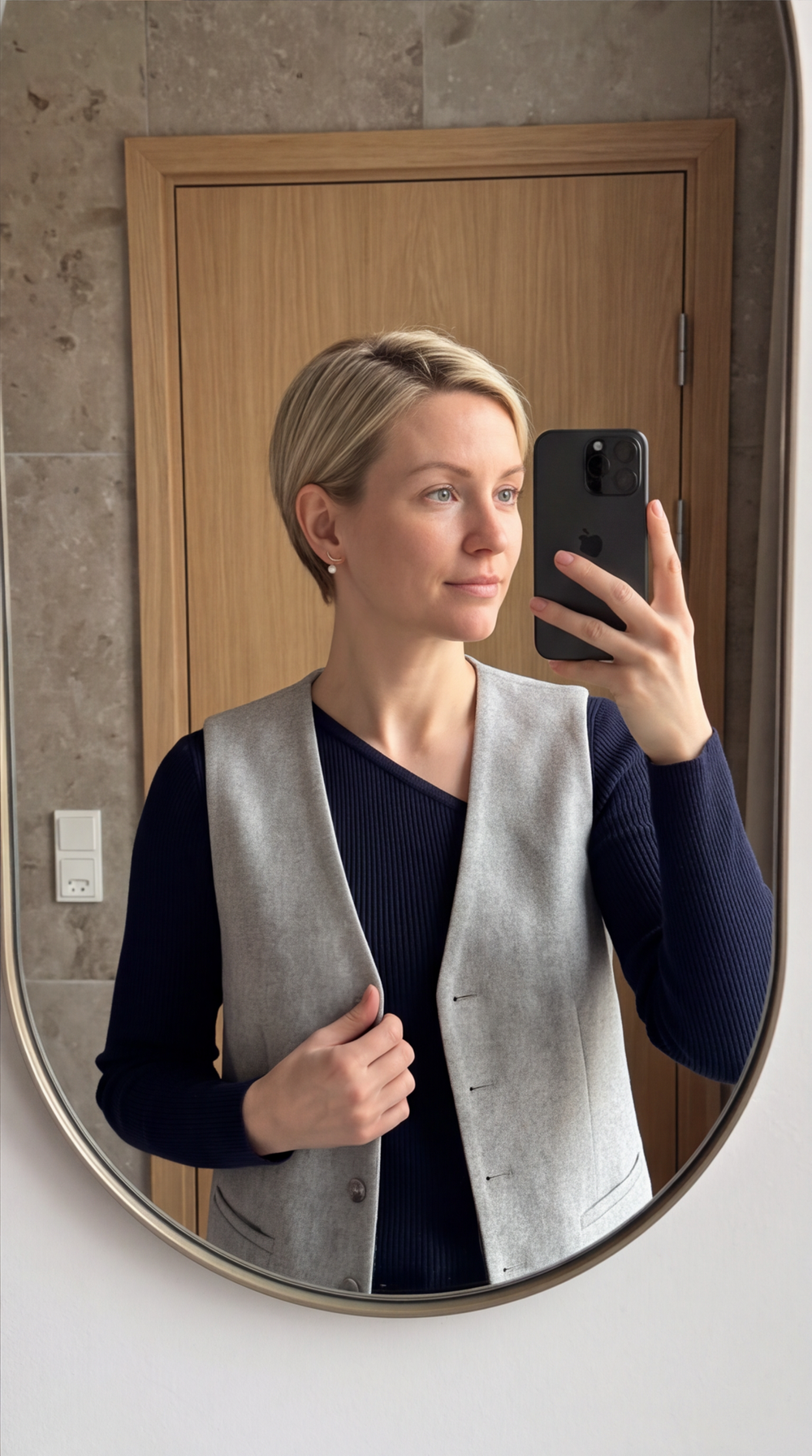 Suspended Pearl Drop Earrings customer photo