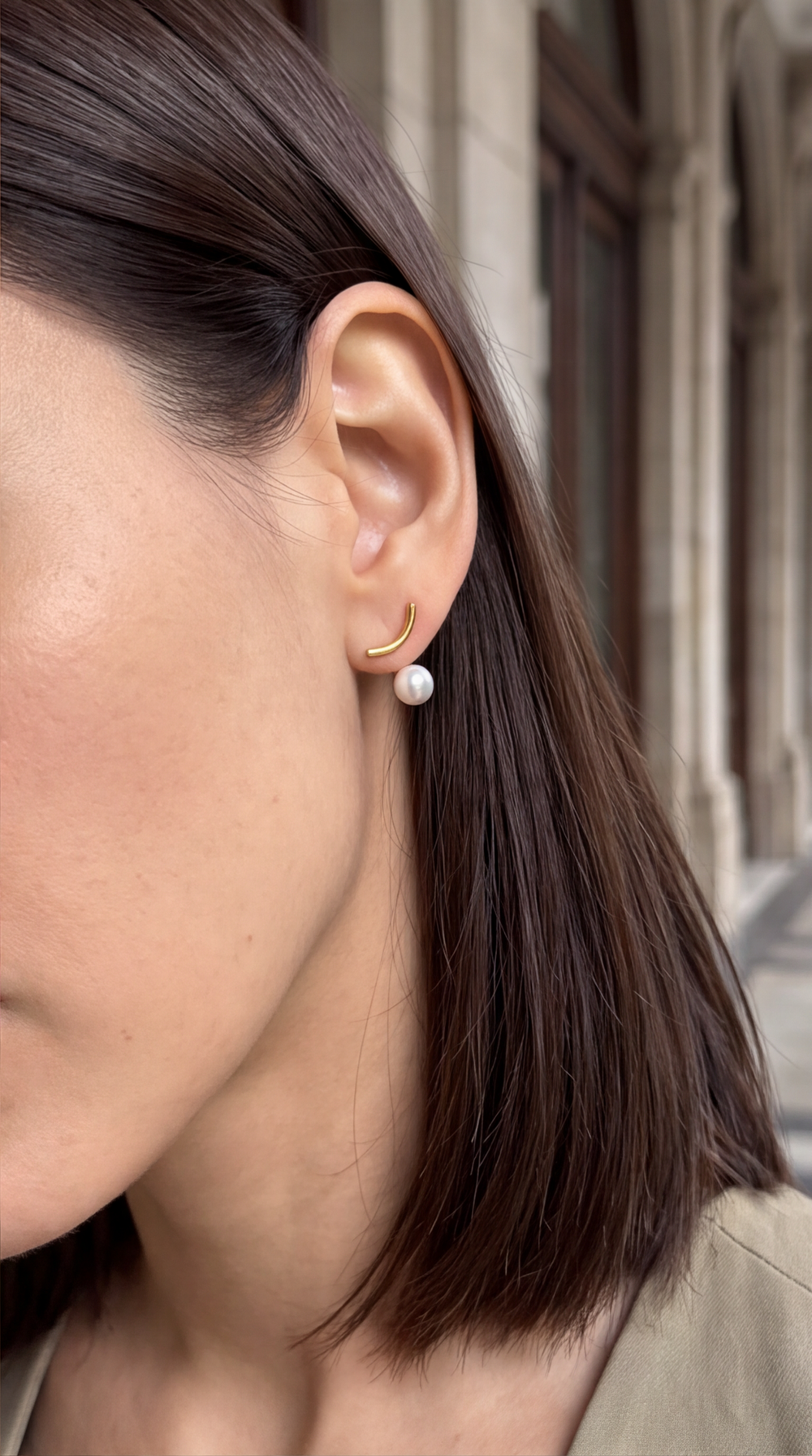 Suspended Pearl Drop Earrings customer photo