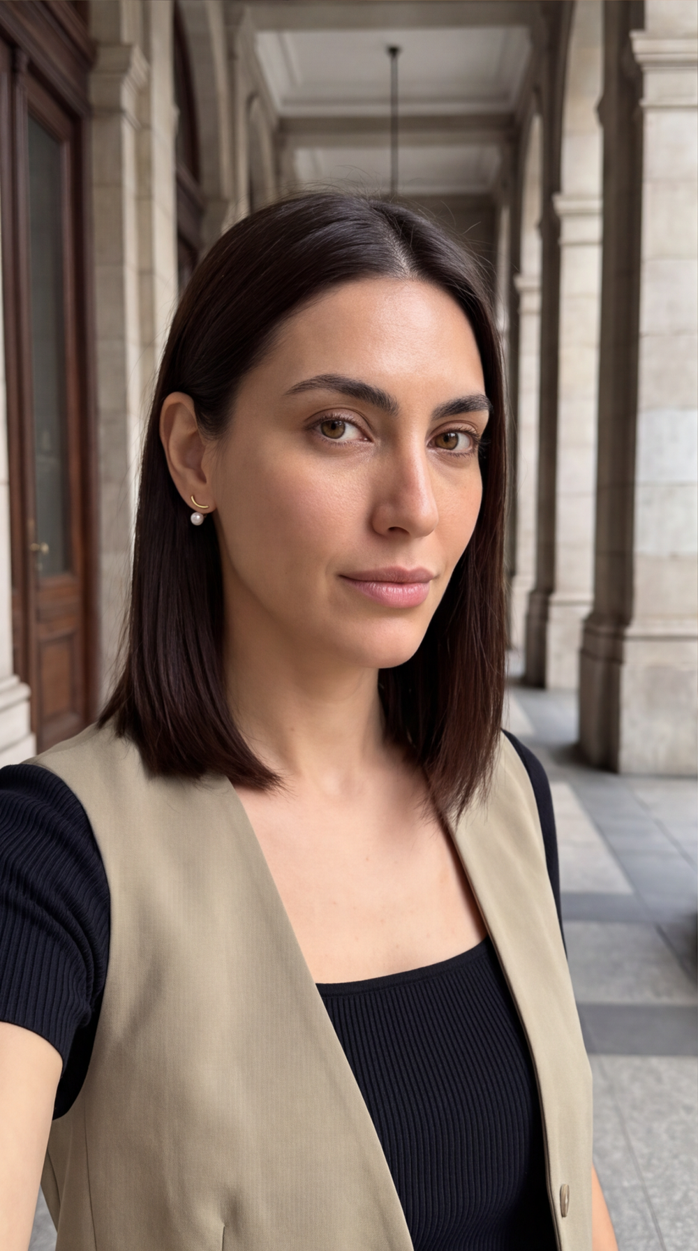 Suspended Pearl Drop Earrings customer photo