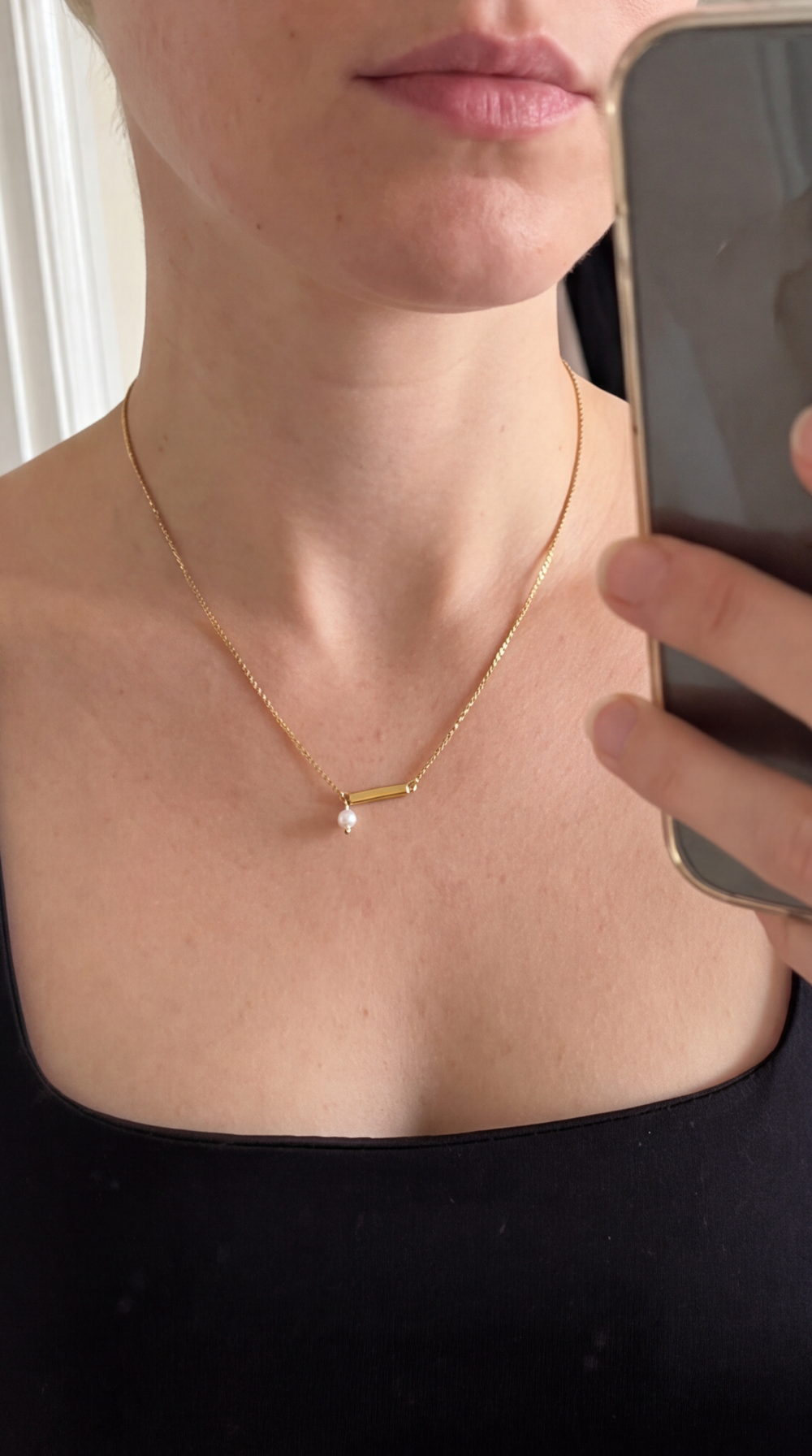 Trinity Pearl Necklace customer photo