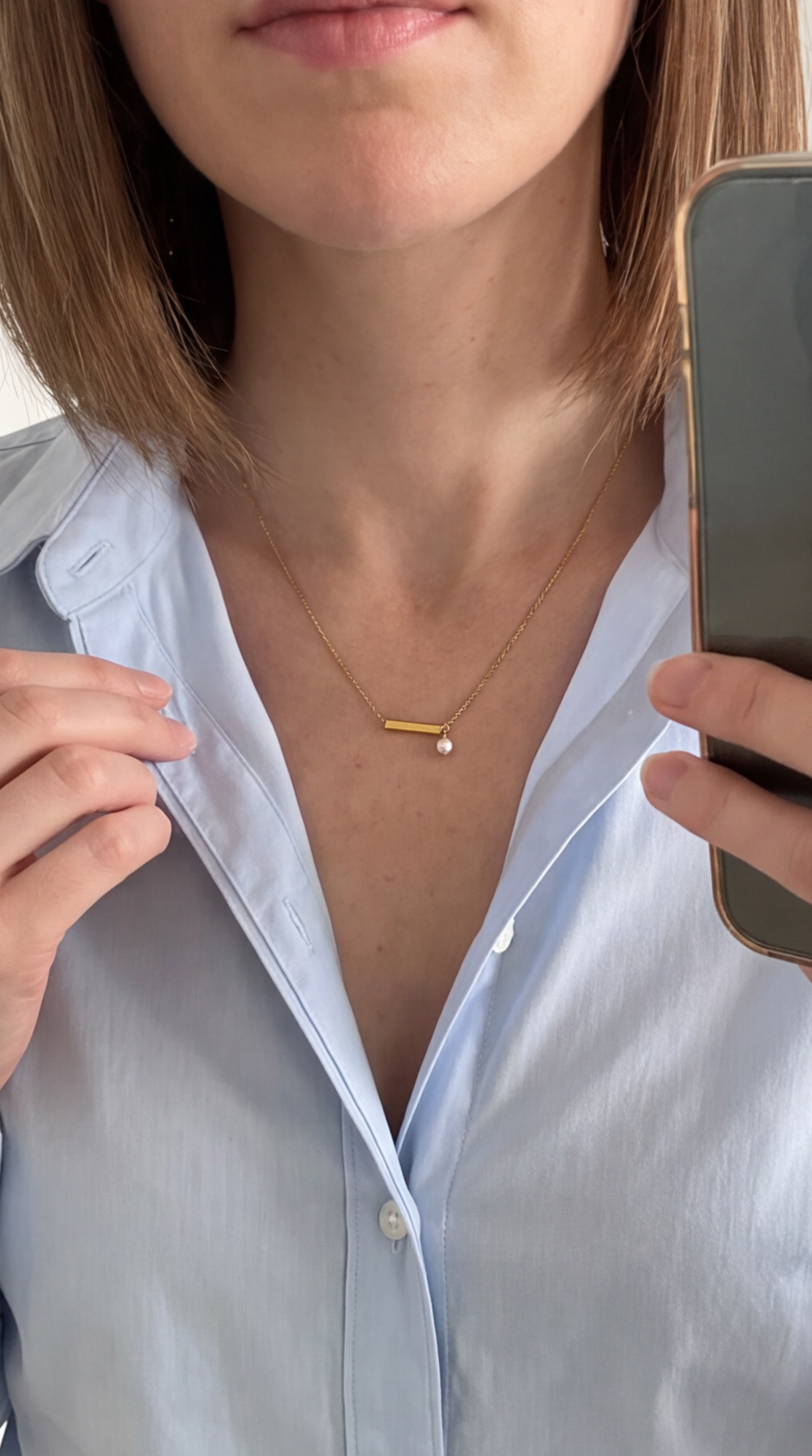 Trinity Pearl Necklace customer photo