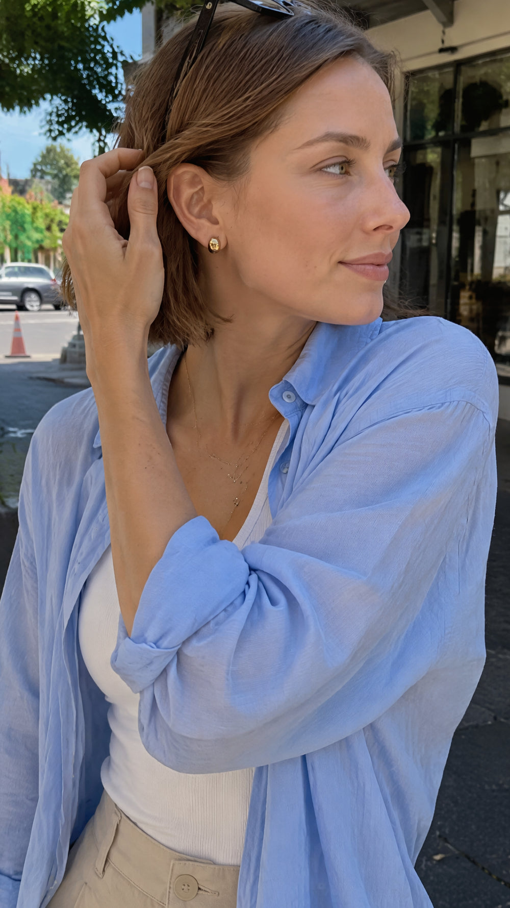 Bean-Shaped Stud Earrings customer photo