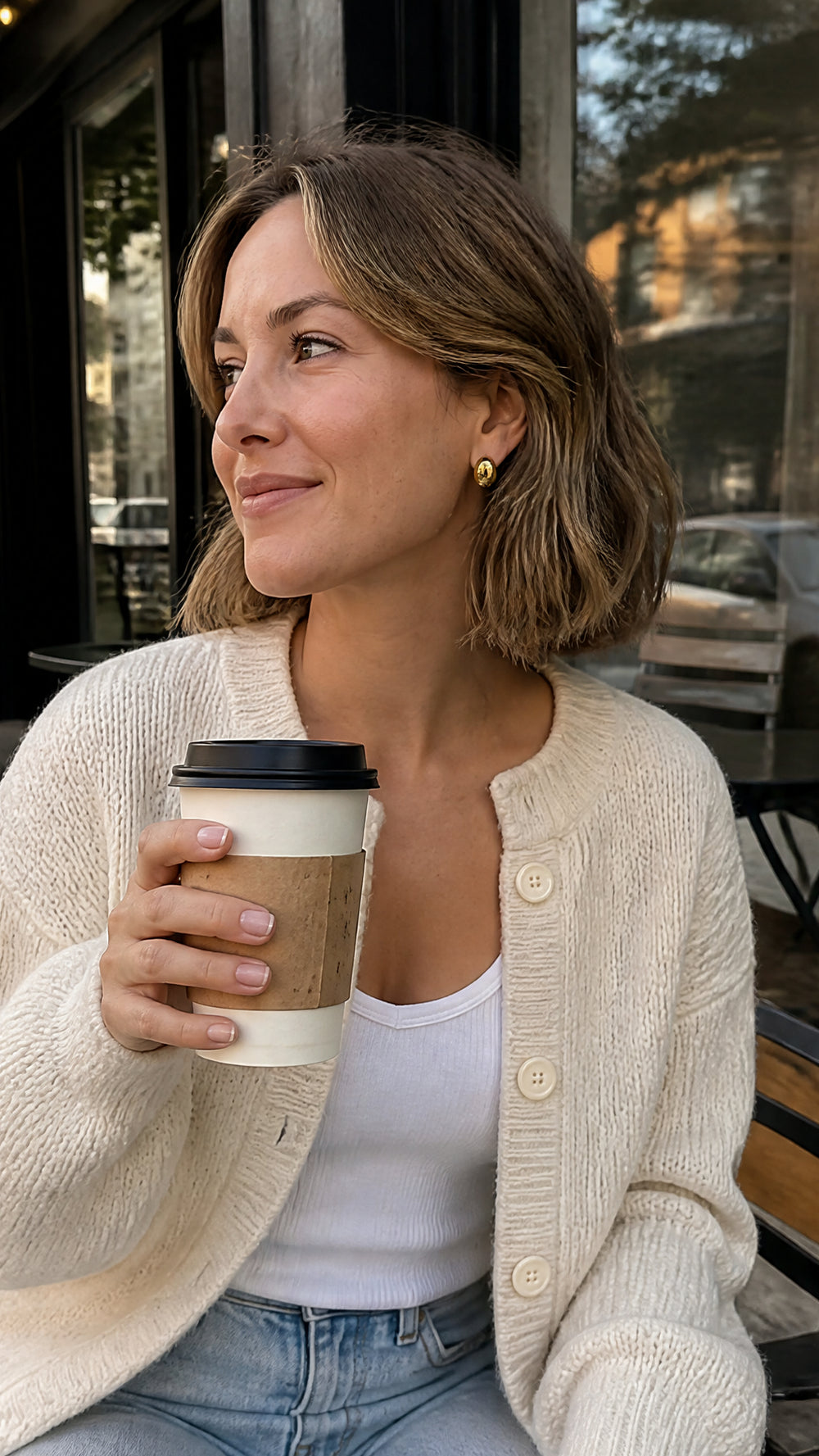 Silver Bean Ear Clips customer photo