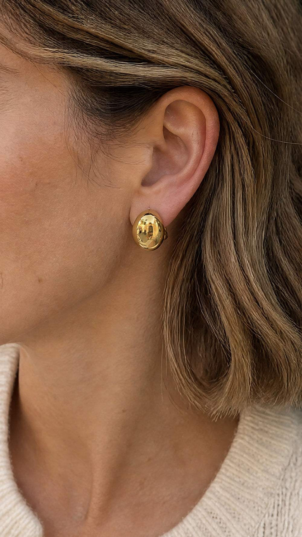 Silver Bean Ear Clips customer photo