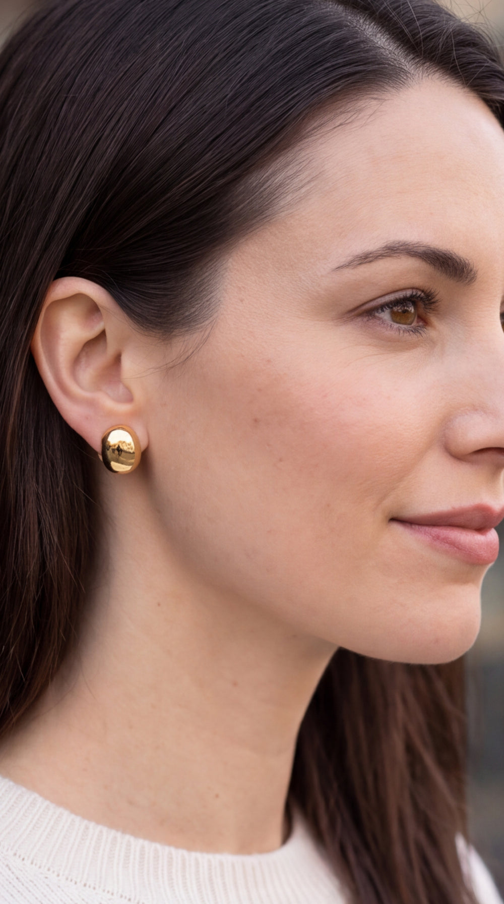 Silver Bean Ear Clips customer photo