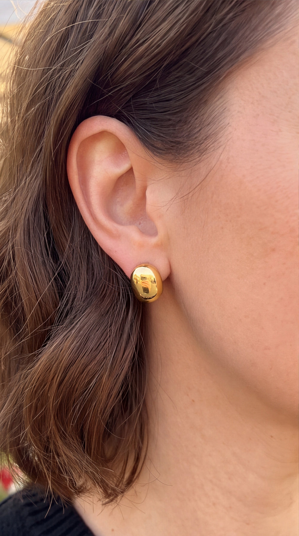 Silver Bean Ear Clips customer photo