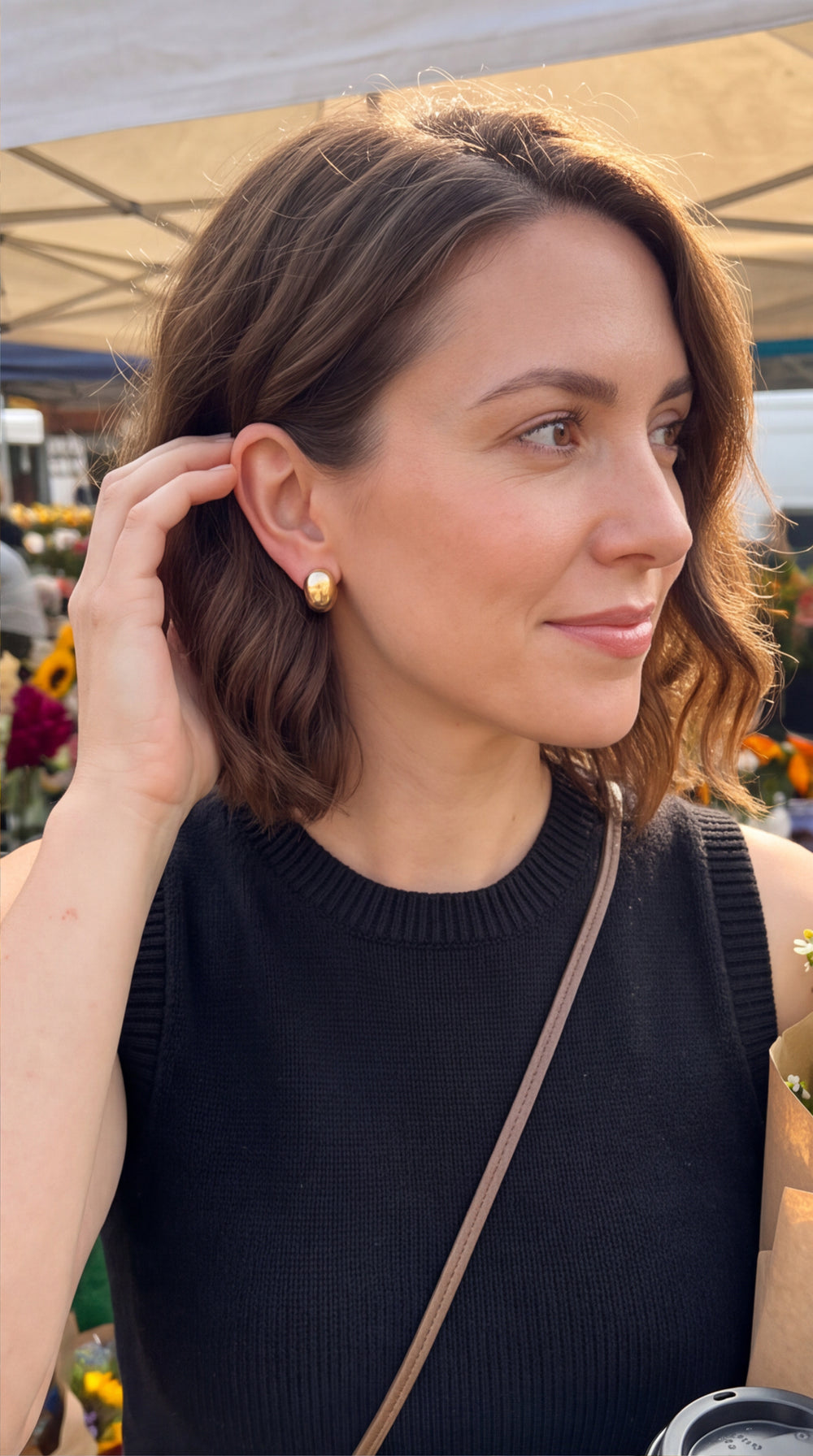 Silver Bean Ear Clips customer photo