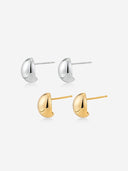 Bean-Shaped Stud Earrings -