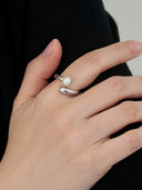 Bezel Pearl Ring -