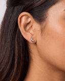 Dual-Tone Stud Earrings -