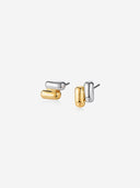 Dual-Tone Stud Earrings -