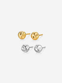 Hammered Bead Stud Earrings -