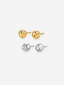 Hammered Bead Stud Earrings -