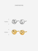 Hammered Bead Stud Earrings -