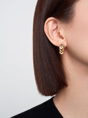 Hammered Layered Disc Stud Earrings -
