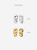 Hammered Layered Disc Stud Earrings -