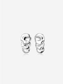Hammered Layered Disc Stud Earrings -