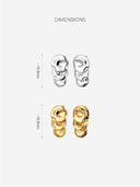 Hammered Layered Disc Stud Earrings -
