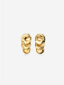 Hammered Layered Disc Stud Earrings -