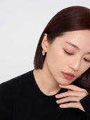 Hammered Layered Disc Stud Earrings -