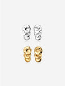 Hammered Layered Disc Stud Earrings -
