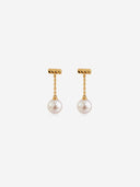 Pearl Bar Drop Earrings -