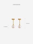 Pearl Bar Drop Earrings -