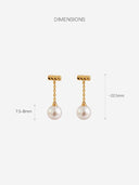 Pearl Bar Drop Earrings -