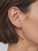 Dual-Tone Stud Earrings