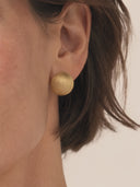 Wire-Brushed Ball Earrings