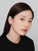 Silver Bean Ear Clips -