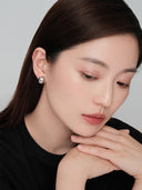 Silver Bean Ear Clips -