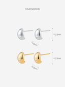 Silver Bean Earrings -