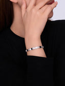 Silver Tile-Shaped Bracelet -