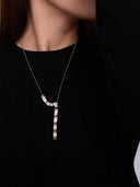 Silver Tile-Shaped Necklace -