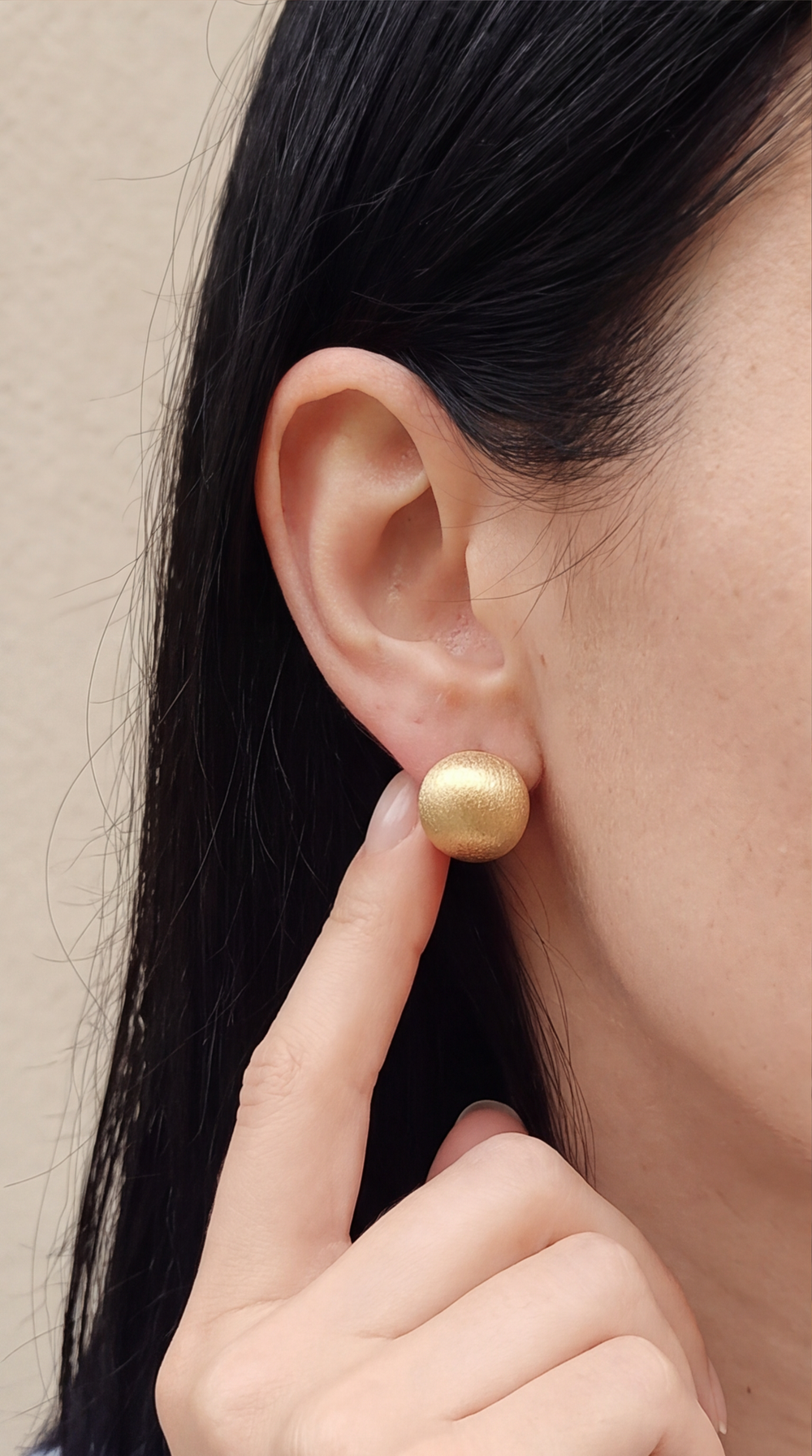 Wire-Brushed Ball Earrings customer photo