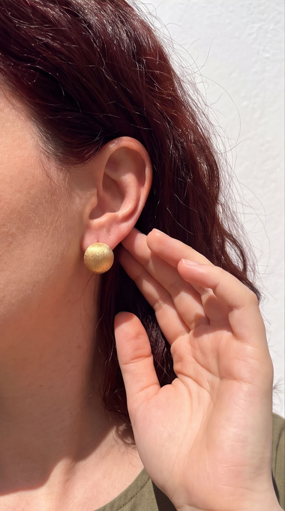 Wire-Brushed Ball Earrings customer photo