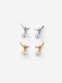 Suspended Pearl Drop Earrings -