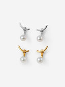 Suspended Pearl Drop Earrings -
