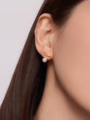 Suspended Pearl Drop Earrings -