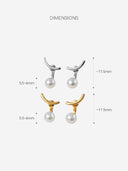 Suspended Pearl Drop Earrings -