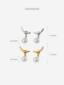 Suspended Pearl Drop Earrings -
